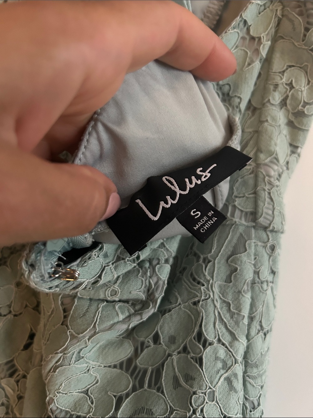 Lulu's Sage Green Lace Slip Dress with Floral Overlay - Picture 2 of 3